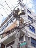 Elektrické vedení v Soulu - vše vedeno horem