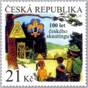 Poštovní známka ke 100. výročí českého skautingu, 2. 5. 2012 (kresba Marko Čermák)