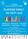 Plakát zvoucí na charitativní pochod proti domácímu násilí